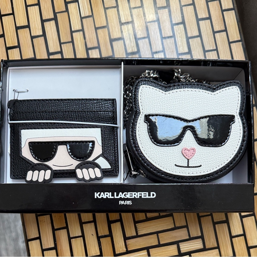 Karl Lagerfeld Choupette Cat crossbody bag & Karl 
Card Holder Set NWT